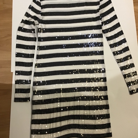 Micheal Kors Black and white striped sequin dress size xs - Picture 6 of 15